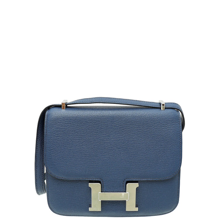 Top quality Hermes Bleu Brighton Constance Mini 18 Chevre Mysore Bag