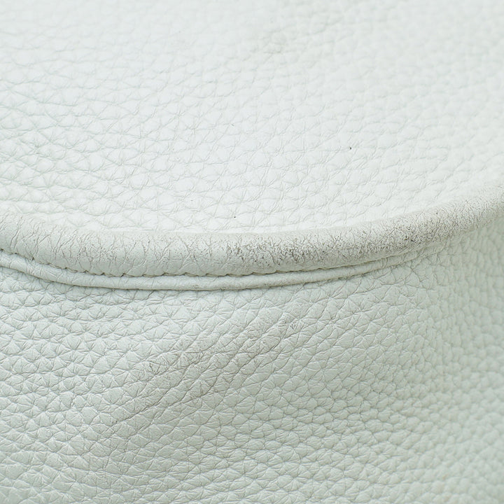 Hermes Blanc Evelyne III Clemence Leather PM Bag