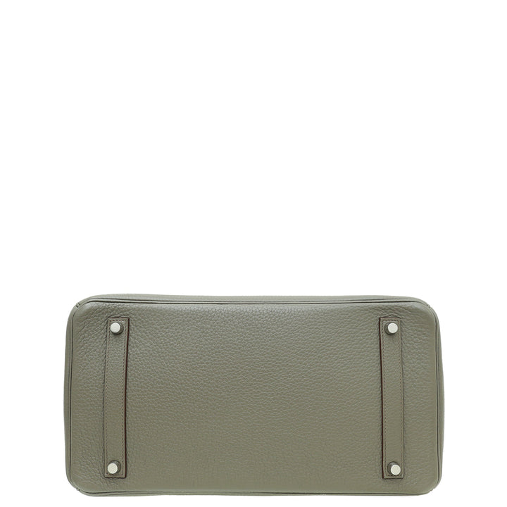 Hermes Gris Etain Birkin 35 Bag