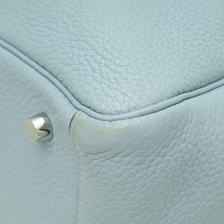 Hermes Blue Lin Lindy 30 Bag