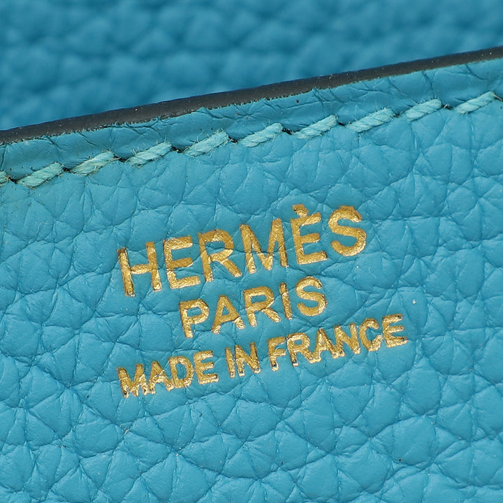 Hermes Turquoise Retourne Birkin 30 Bag