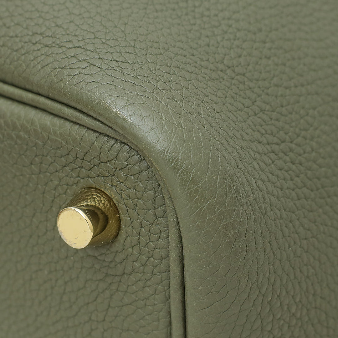 Hermes Vert Olive Picotin Lock 18 Bag