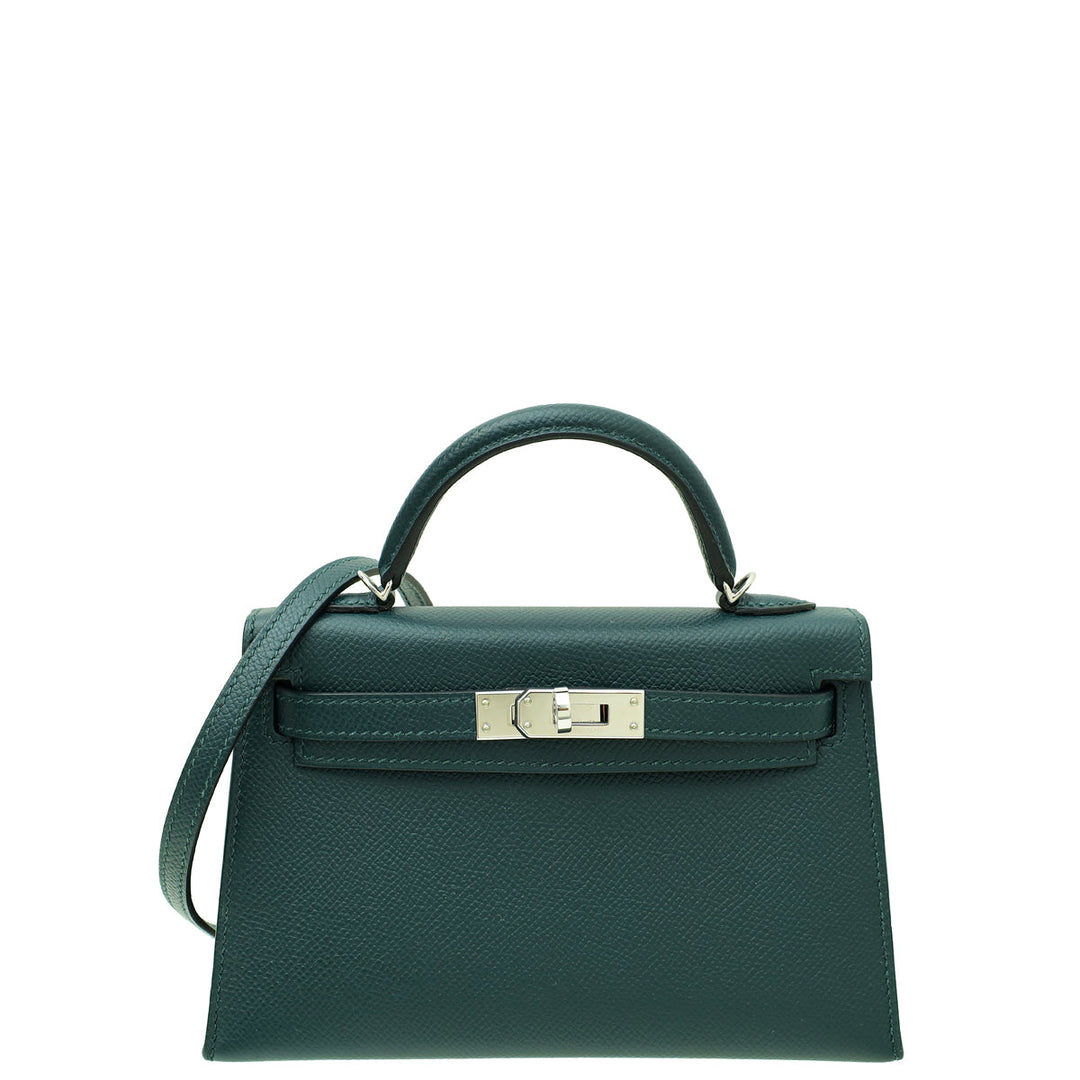 Hermes Vert Fonce Kelly Mini 20 Sellier Bag