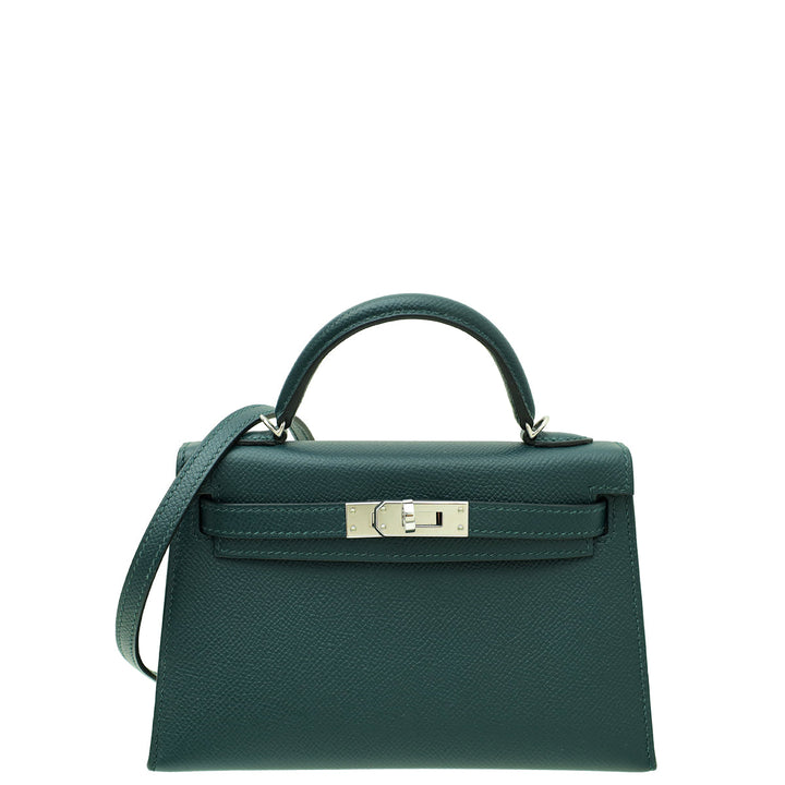 Hermes Vert Fonce Kelly Mini 20 Sellier Bag