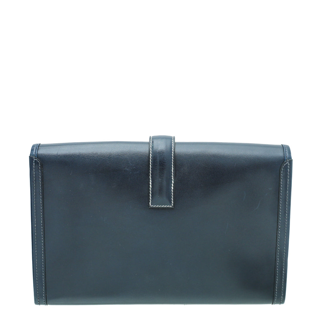 Top quality Hermes Navy Blue Jige Elan 29 Box Clutch