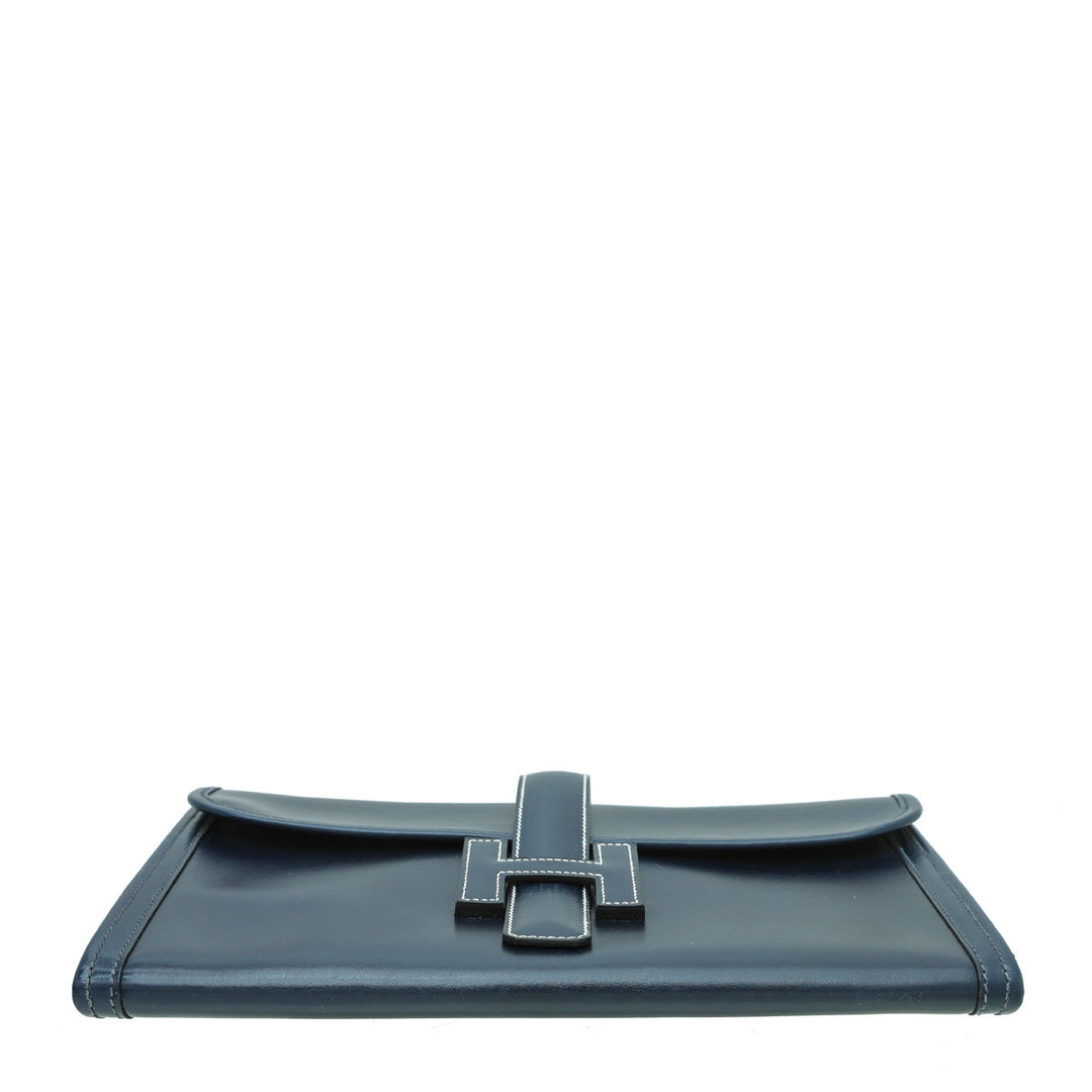 Top quality Hermes Navy Blue Jige Elan 29 Box Clutch