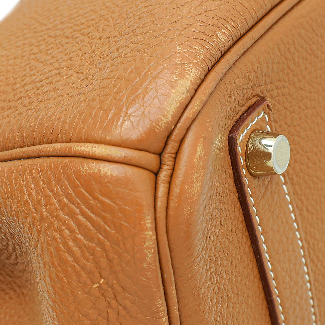 Hermes Gold Retourne Birkin 35 Bag