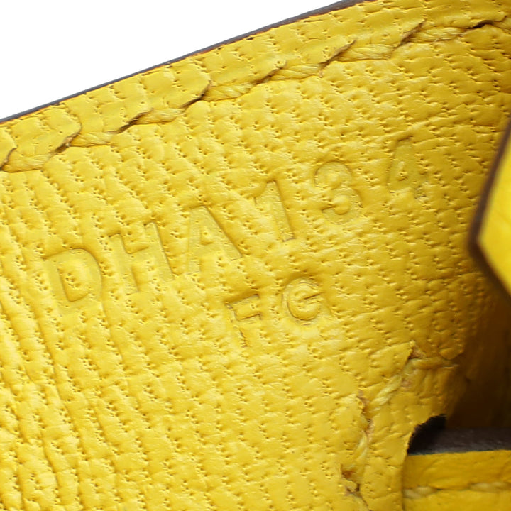 Hermes Jaune De Naples Retourne Birkin 25 Bag