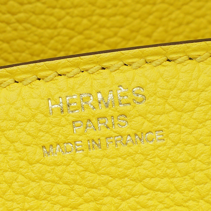 Hermes Jaune De Naples Retourne Birkin 25 Bag