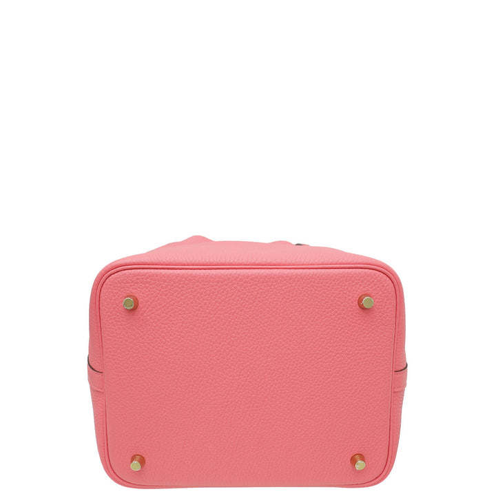 Hermes Rose Azalee Crocodile Touch Picotin 22 Bag