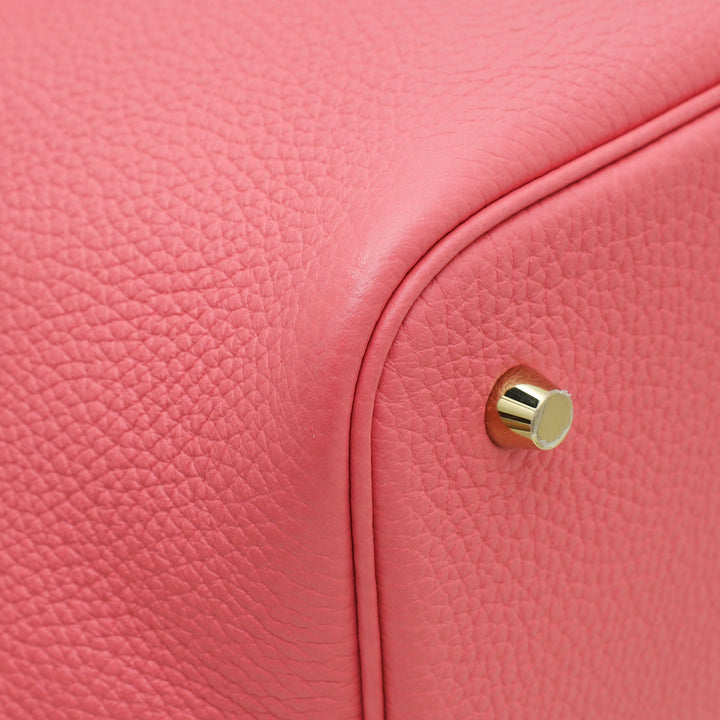 Hermes Rose Azalee Crocodile Touch Picotin 22 Bag