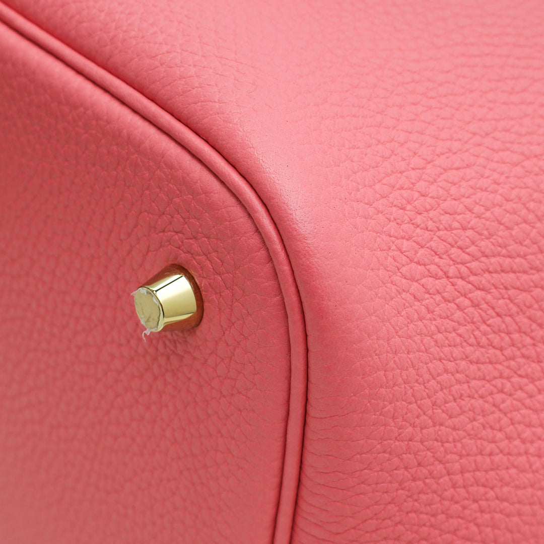 Hermes Rose Azalee Crocodile Touch Picotin 22 Bag