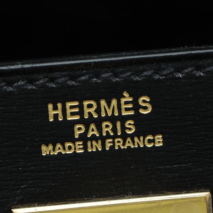 Hermes Noir Box Kelly 32 Bag