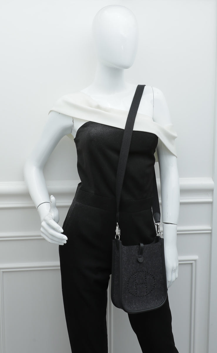 Top quality Hermes Noir Evelyne Amazone 16 TPM Wool Swift Bag