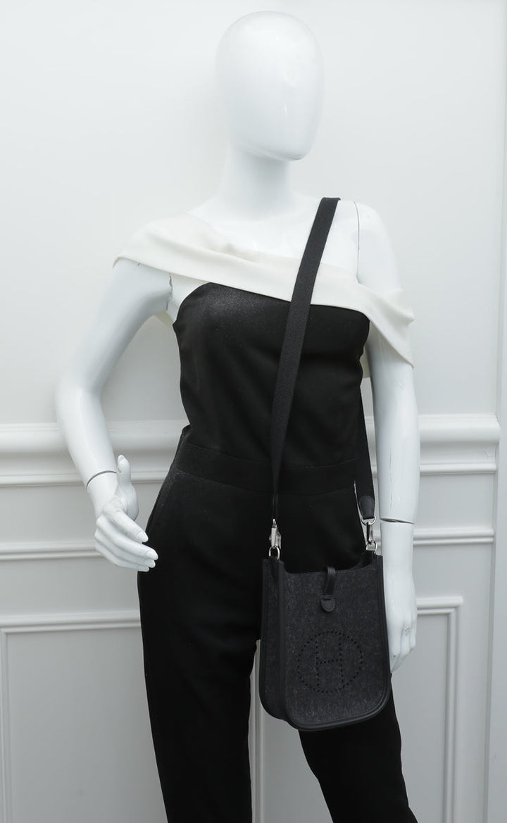 Top quality Hermes Noir Evelyne Amazone 16 TPM Wool Swift Bag