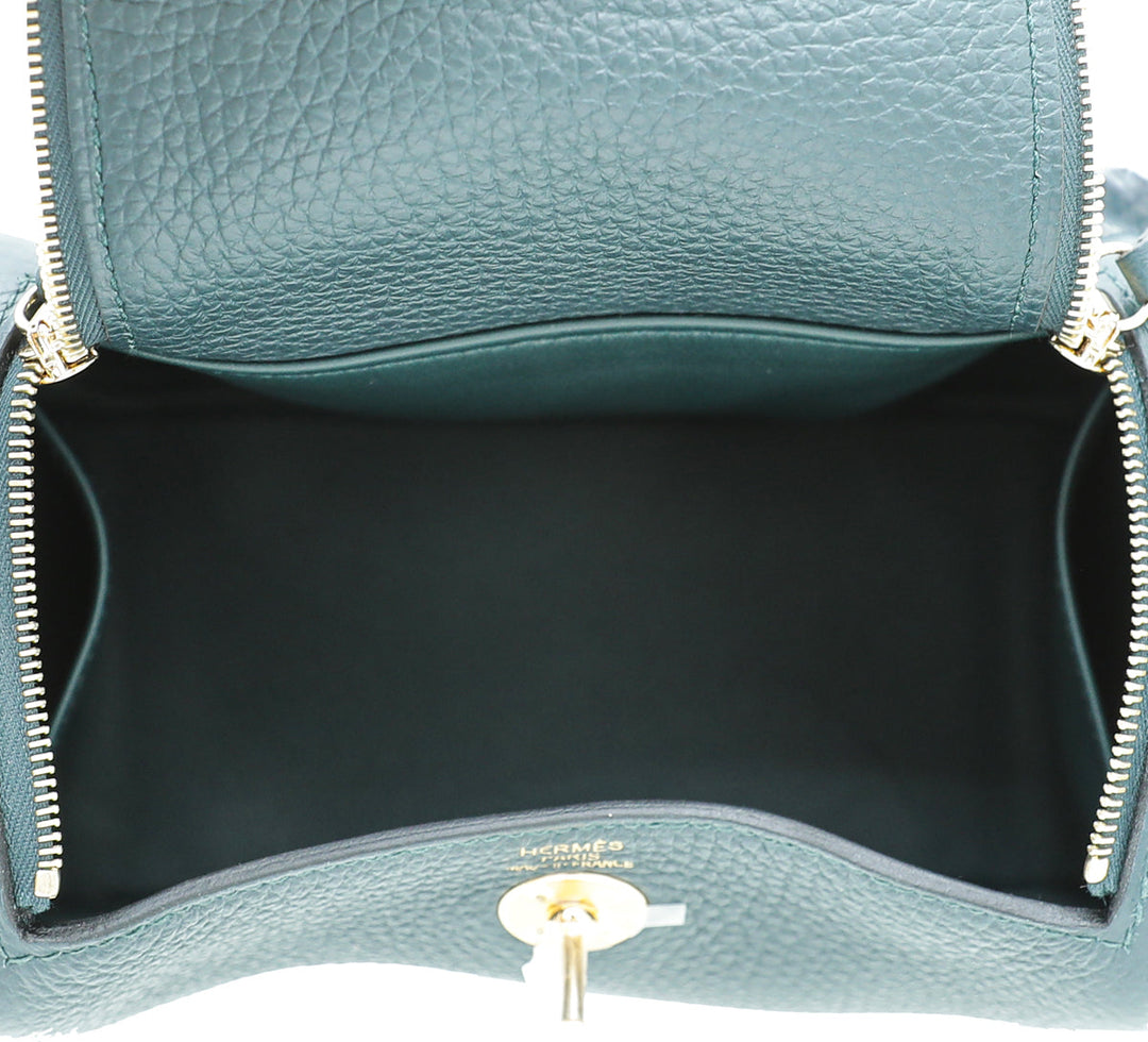 Top quality Hermes Vert Cypres Mini Lindy Bag