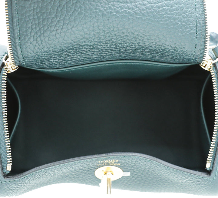 Top quality Hermes Vert Cypres Mini Lindy Bag