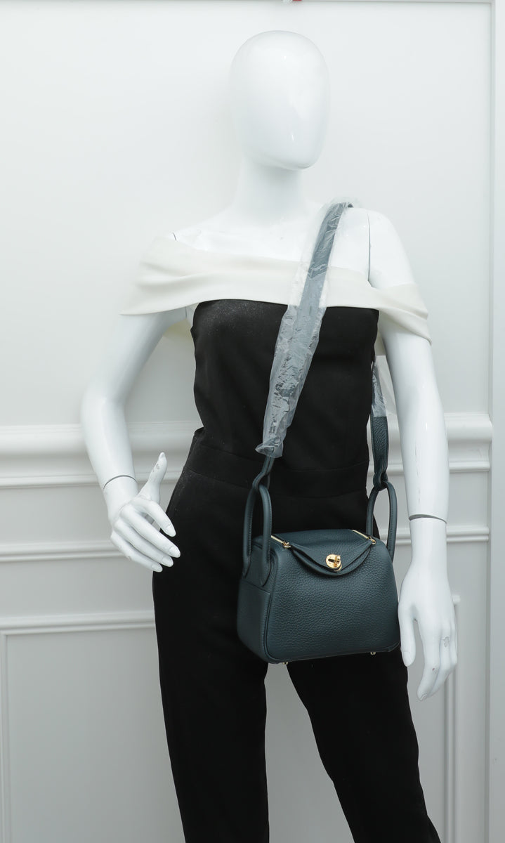 Top quality Hermes Vert Cypres Mini Lindy Bag