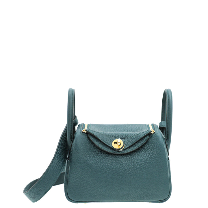 Top quality Hermes Vert Cypres Mini Lindy Bag