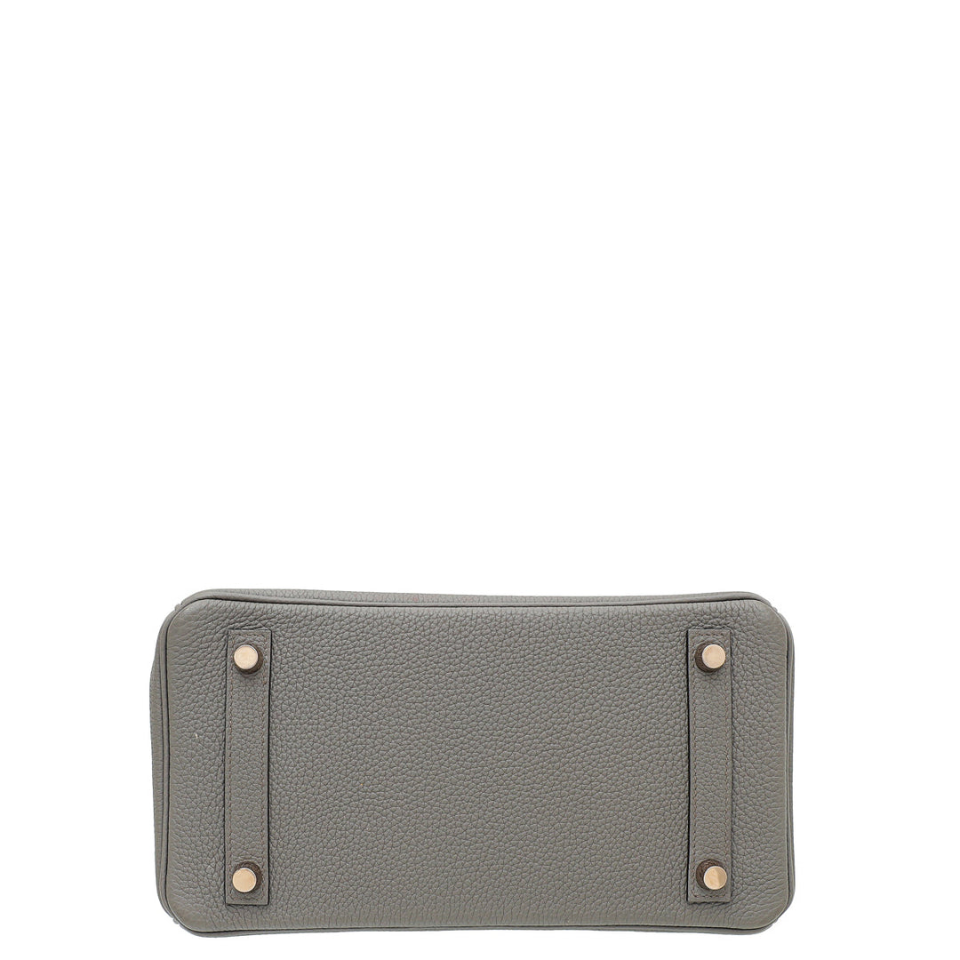 Hermes Gris Etain Birkin 25 Bag
