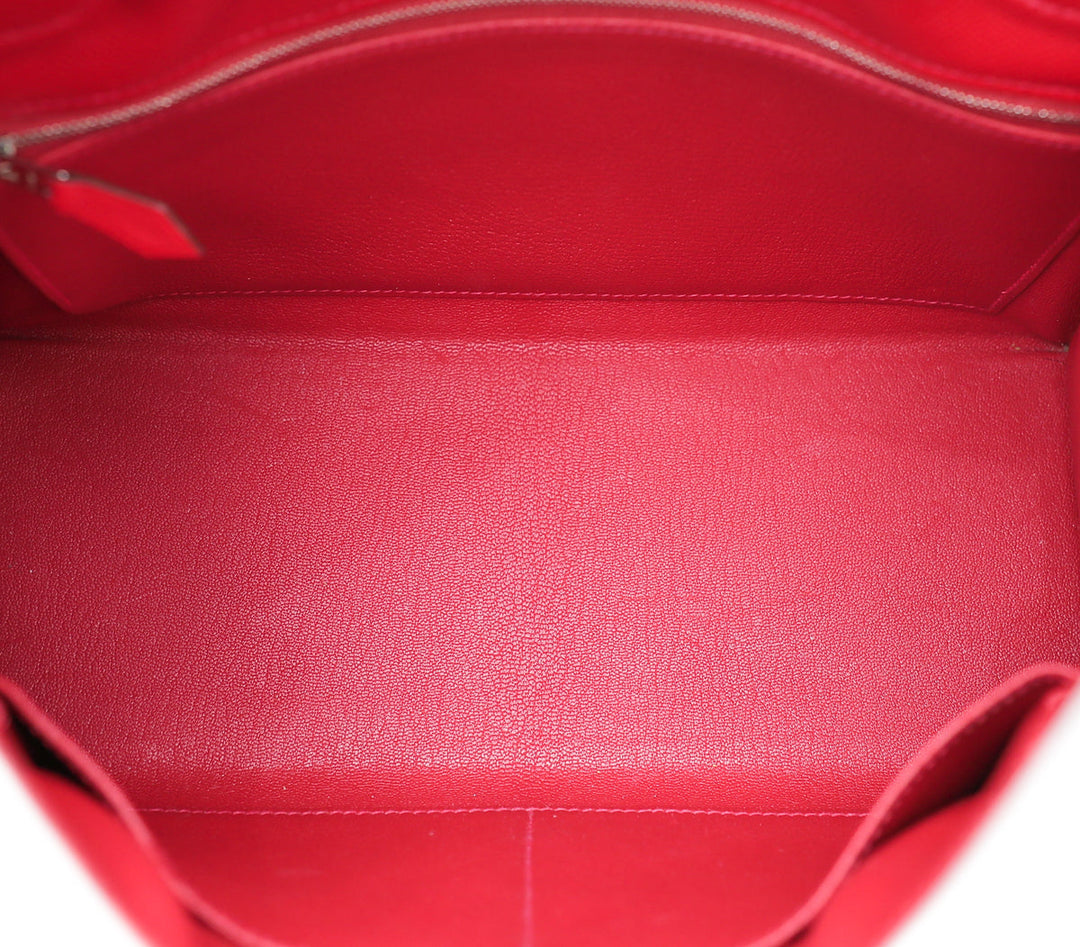 Hermes Rouge Casaque Kelly 28 Bag W/ Twilly