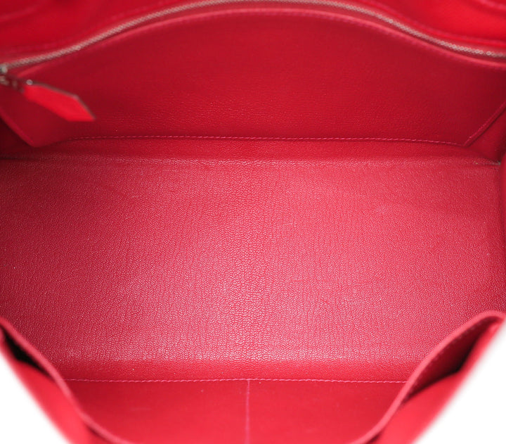 Hermes Rouge Casaque Kelly 28 Bag W/ Twilly