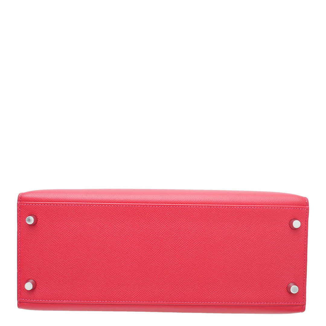 Hermes Rouge Casaque Kelly 28 Bag W/ Twilly