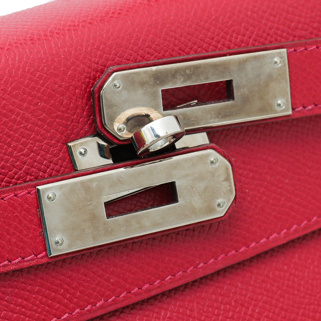 Hermes Rouge Casaque Kelly 28 Bag W/ Twilly