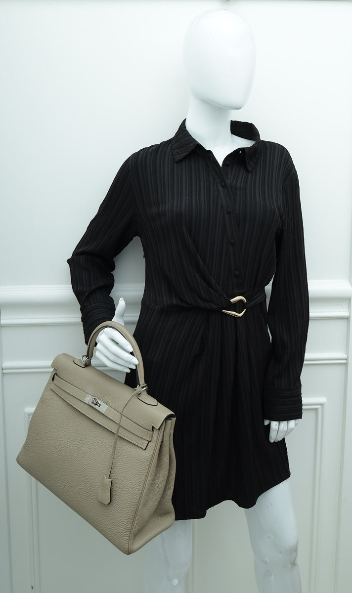 Top quality Hermes Gris Tourterelle Retourne Kelly 35 Bag
