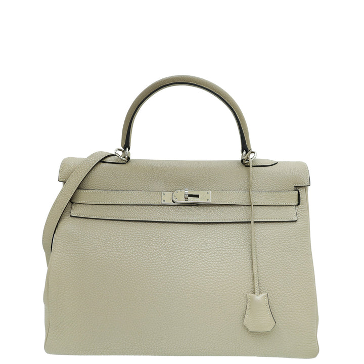 Top quality Hermes Gris Tourterelle Retourne Kelly 35 Bag