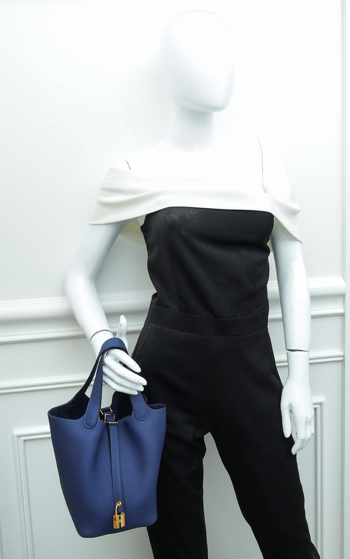 Hermes Blue Electric Picotin Lock 18 Bag
