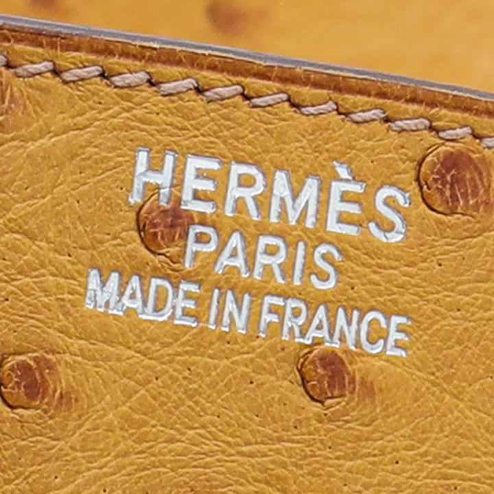 Top quality Hermes Tabac Camel Ostrich Birkin 35 Bag