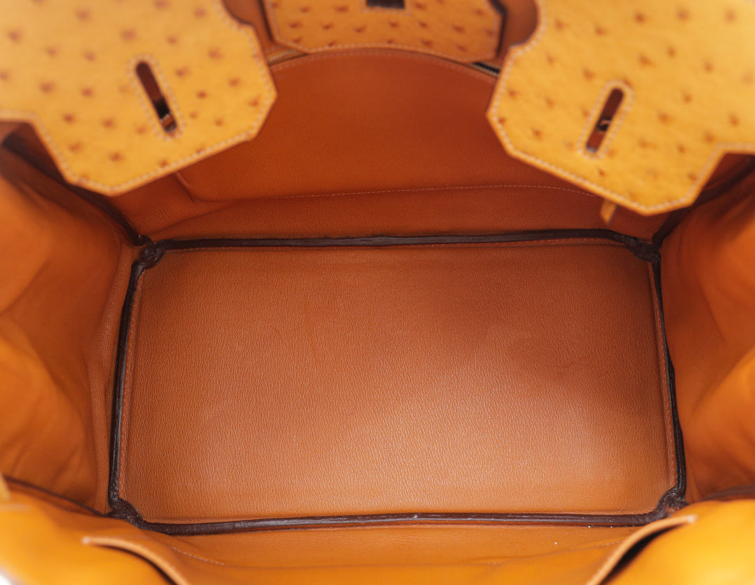 Top quality Hermes Tabac Camel Ostrich Birkin 35 Bag