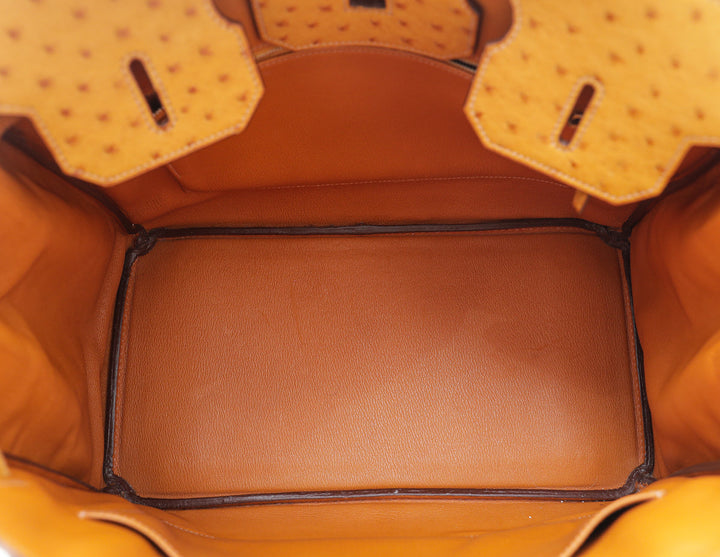 Top quality Hermes Tabac Camel Ostrich Birkin 35 Bag