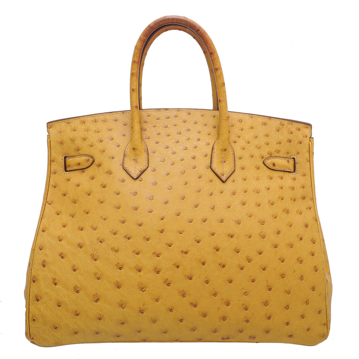 Top quality Hermes Tabac Camel Ostrich Birkin 35 Bag