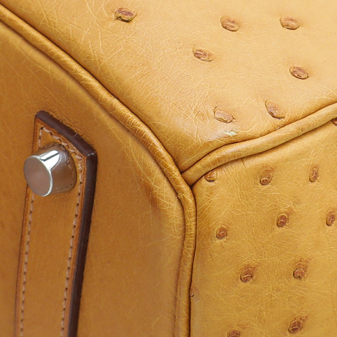 Top quality Hermes Tabac Camel Ostrich Birkin 35 Bag