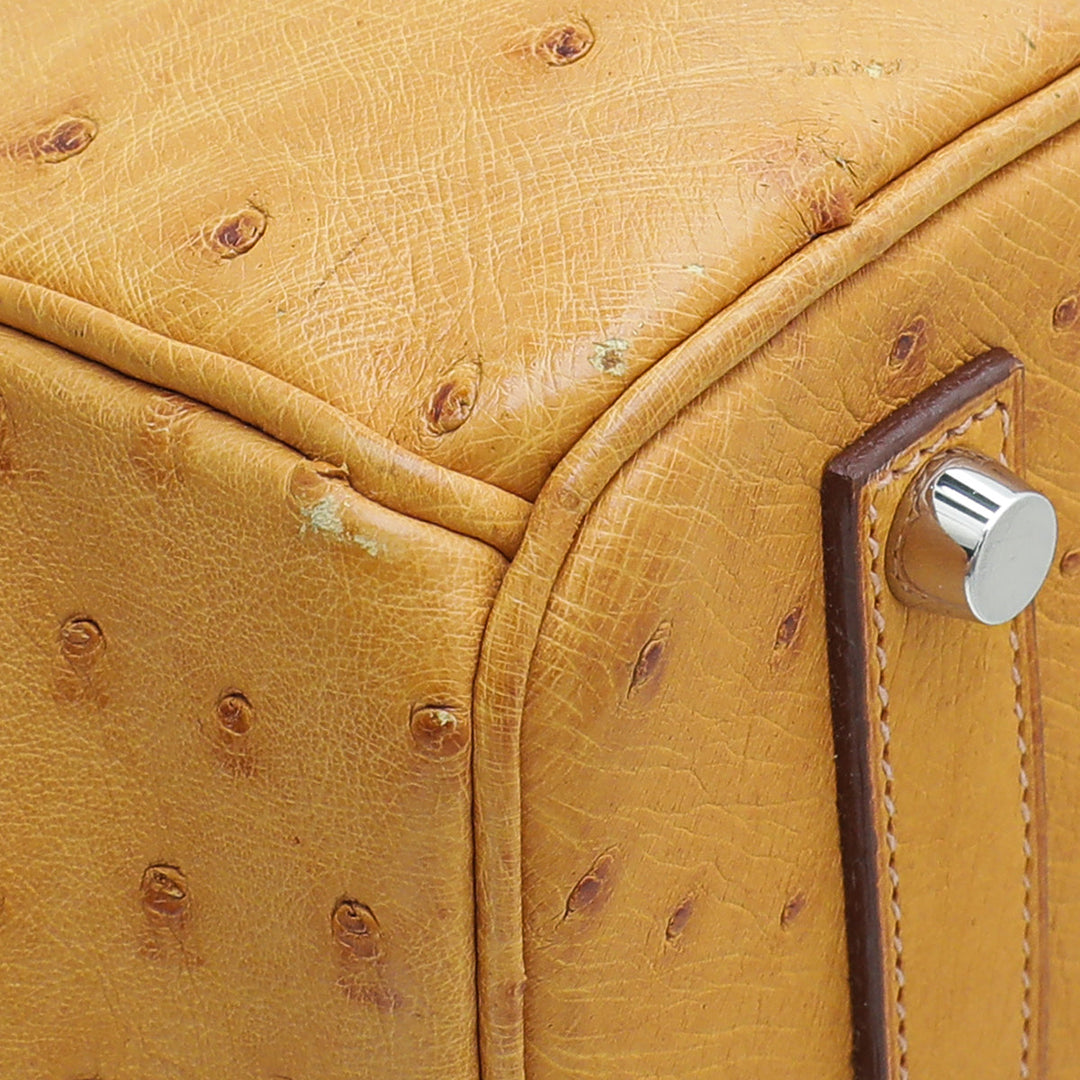 Top quality Hermes Tabac Camel Ostrich Birkin 35 Bag