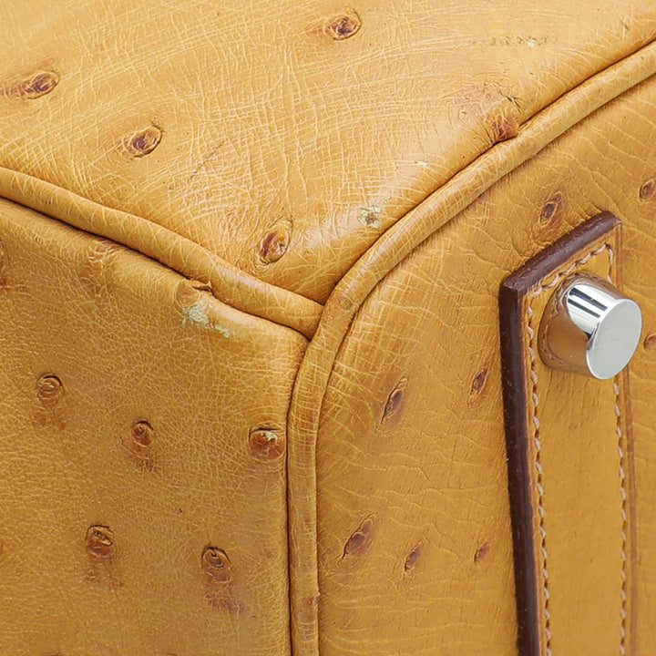 Top quality Hermes Tabac Camel Ostrich Birkin 35 Bag