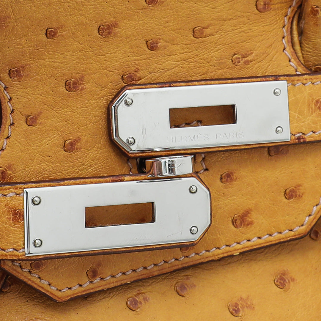 Top quality Hermes Tabac Camel Ostrich Birkin 35 Bag
