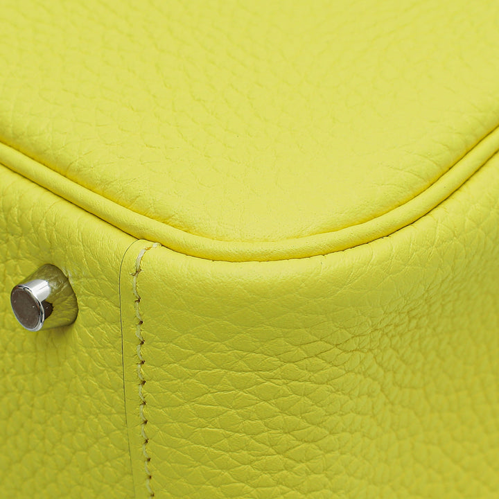 Hermes Lime Mini Lindy Bag W/ Sangle Maxi Quadrille Strap