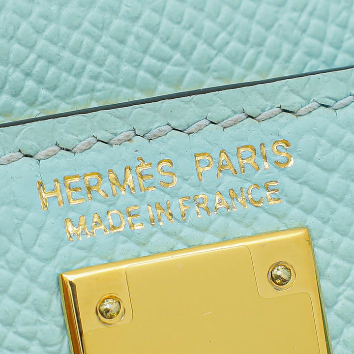 Hermes Bleu Zephyr Sellier Mini Kelly Bag