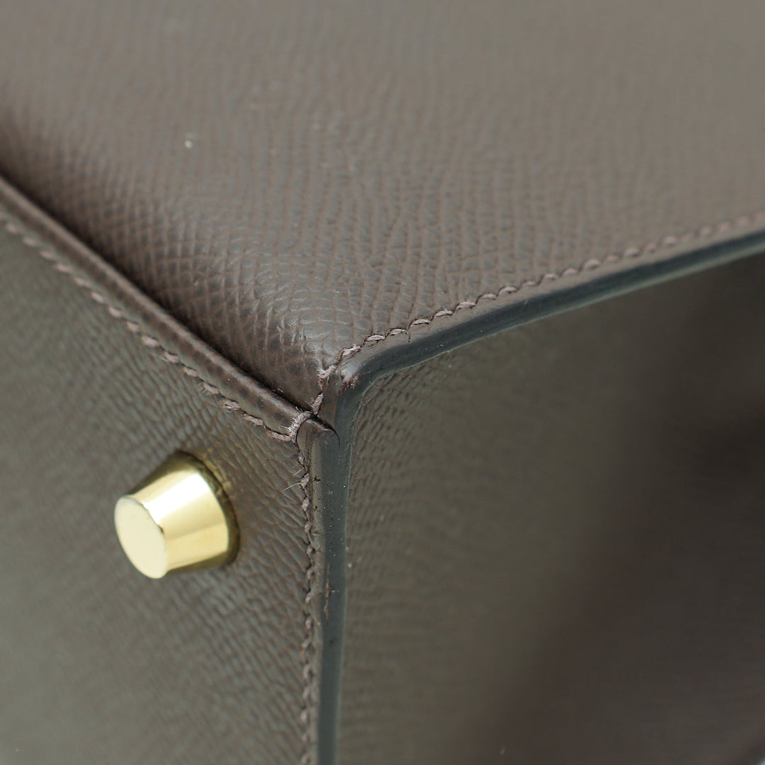 Hermes Chocolate Sellier Kelly 25 Bag