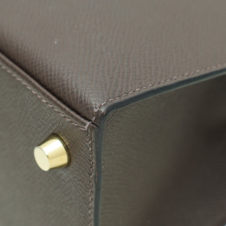 Hermes Chocolate Sellier Kelly 25 Bag