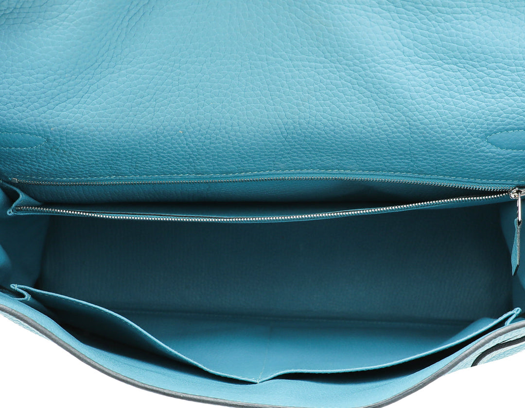 Hermes Bleu Jean Kelly 35 Bag