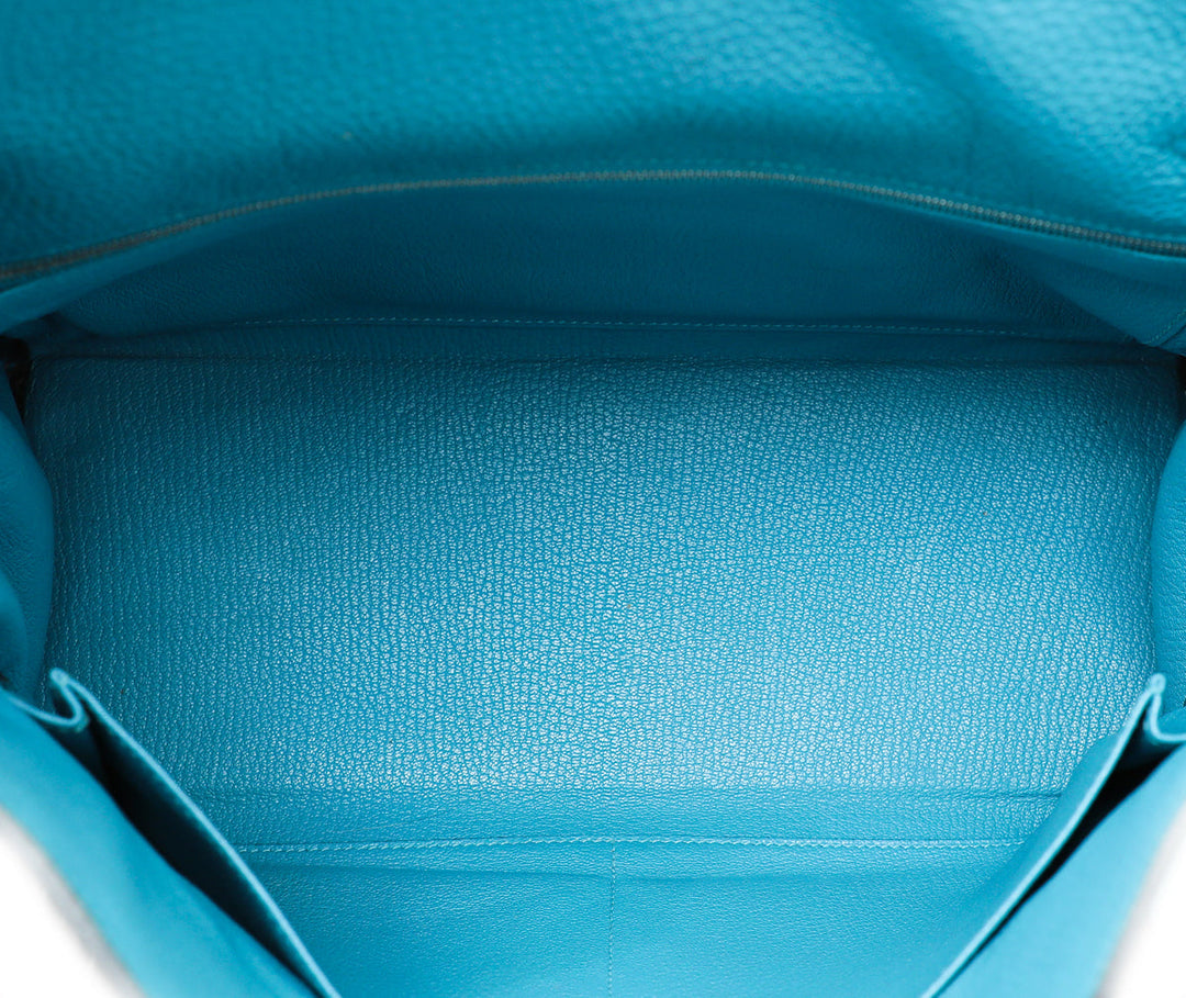 Hermes Bleu Jean Kelly 35 Bag