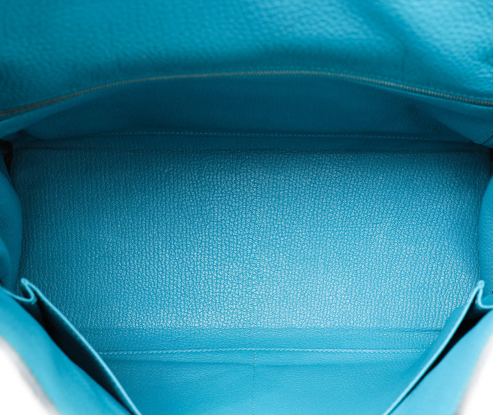 Hermes Bleu Jean Kelly 35 Bag