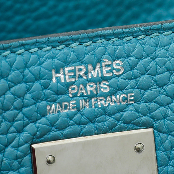 Hermes Bleu Jean Kelly 35 Bag
