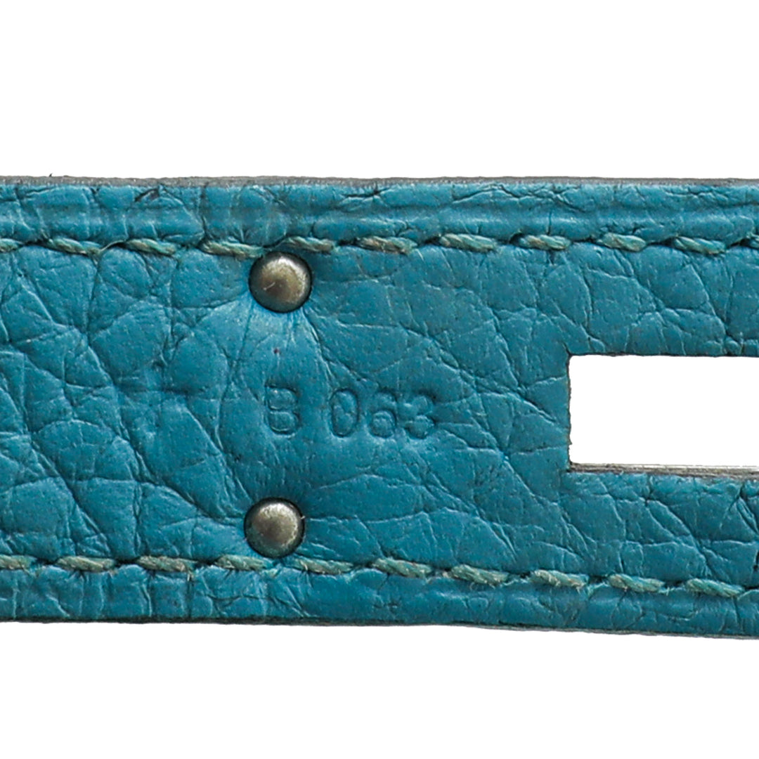Hermes Bleu Jean Kelly 35 Bag