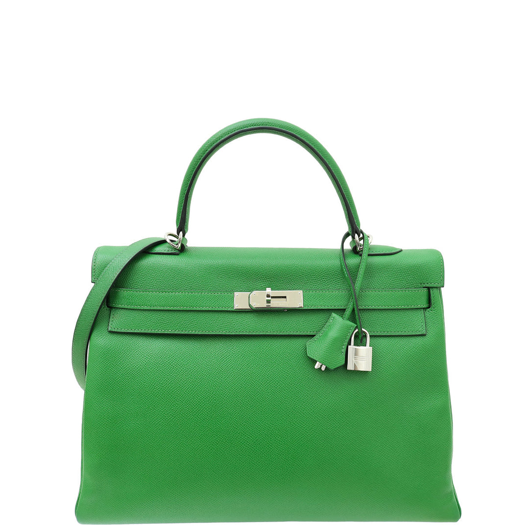 Hermes Vert Bengale Retourne Kelly 35 Bag