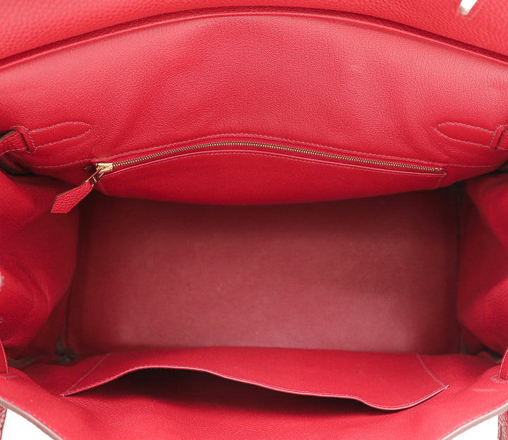 Hermes Rouge Vif Birkin 35 Bag